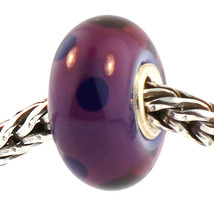 Authentic Trollbeads Glass 61331 Purple Dot - £9.74 GBP