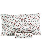 2PC Pillowcase Pair Martha Stewart 100% Cotton Flannel Cardinal Print Standard - £43.15 GBP