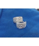FAS 925 Sterling Silver Multistone Huggie Back Earrings Free Shipping - $644.81 MXN