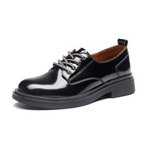 Oxfords Women Shoes Genuine Leather Lace-Up Round Toe Flats British Style Ladies - £122.04 GBP