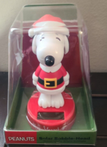 Peanuts Solar Bobble Head Christmas Snoopy Red Santa Suit &amp; Hat Ruz NIP - £5.41 GBP