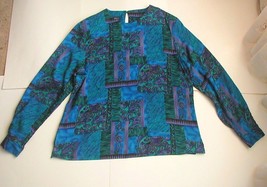 Vintage Willow Ridge Long Sleeve Abstract Block Block Size L Large - $8.99