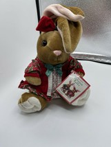 Commonwealth Target 1995 VELVETEEN RABBIT Christmas Poinsettia 10” Stuffed Plush - $14.85