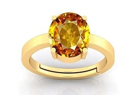11.25 Ratti Pukhraj Stone Original Certified Yellow Sapphire Gemstone Ad... - £26.88 GBP