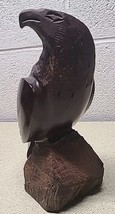 BALD EAGLE WOOD BIRD CARVING BIRDS OF PREY HAND CARVED  10.5&quot; TABLE SCUL... - $49.89