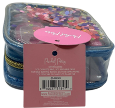 Packed Party 9 Pc. Nail Party Accessory Set With Confetti Bag BLUE image 4