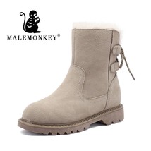 Winter Women High Boots Black Cottom Boots Suede Leather High Quality Plus Velve - £57.59 GBP