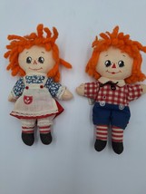 Vintage Knickerbocker Raggedy Ann and Andy Soft Dolls Set 6&quot; - £21.20 GBP