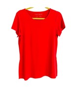 Susan Graver QVC Red Short Sleeve Top US SP Modern Essentials T-Shirt - $23.53 CAD