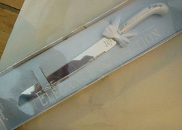 Elegance Treasure Masters Cake Knife  Porcelain Handle Made In England 50 Ann - £11.61 GBP