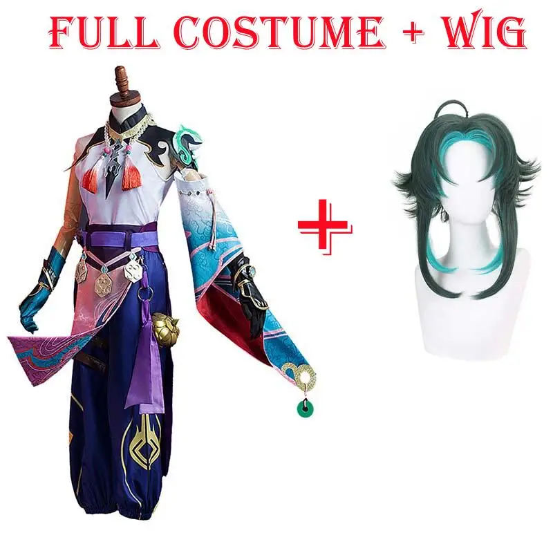 Genshin Impact Xiao Cosplay Costume Wig Mask  Game Genshin Cosplay Uniform  Carn - £88.28 GBP