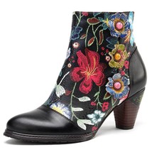Johnature Women Ankle Boots 2021 New Autumn Winter Genuine Leather Women Shoes Z - £84.83 GBP