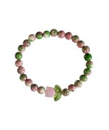 Gemstone Bracelet 6mm Folower Beaded Randrop Stone Strech Bracelet with ... - $15.73