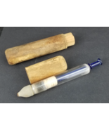 Civil War Era Glass Medical Syringe w Blue Glass Thread Wound Plunger Wo... - $739.20 MXN