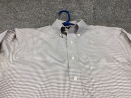 Jos A Bank Dress Shirt Mens 15 1/2 32 Traveler Tailored Fit Mini Plaid Button Up - £11.67 GBP