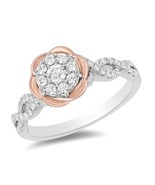 Enchanted Disney Belle 1/2 Ct.Diamond Engagement Romantic Rose Flower Rings - $94.37 CAD