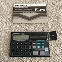 SHARP Calculator EL-470 Travel Clock Currency Conversion Vintage 1980&#39;s - £13.25 GBP