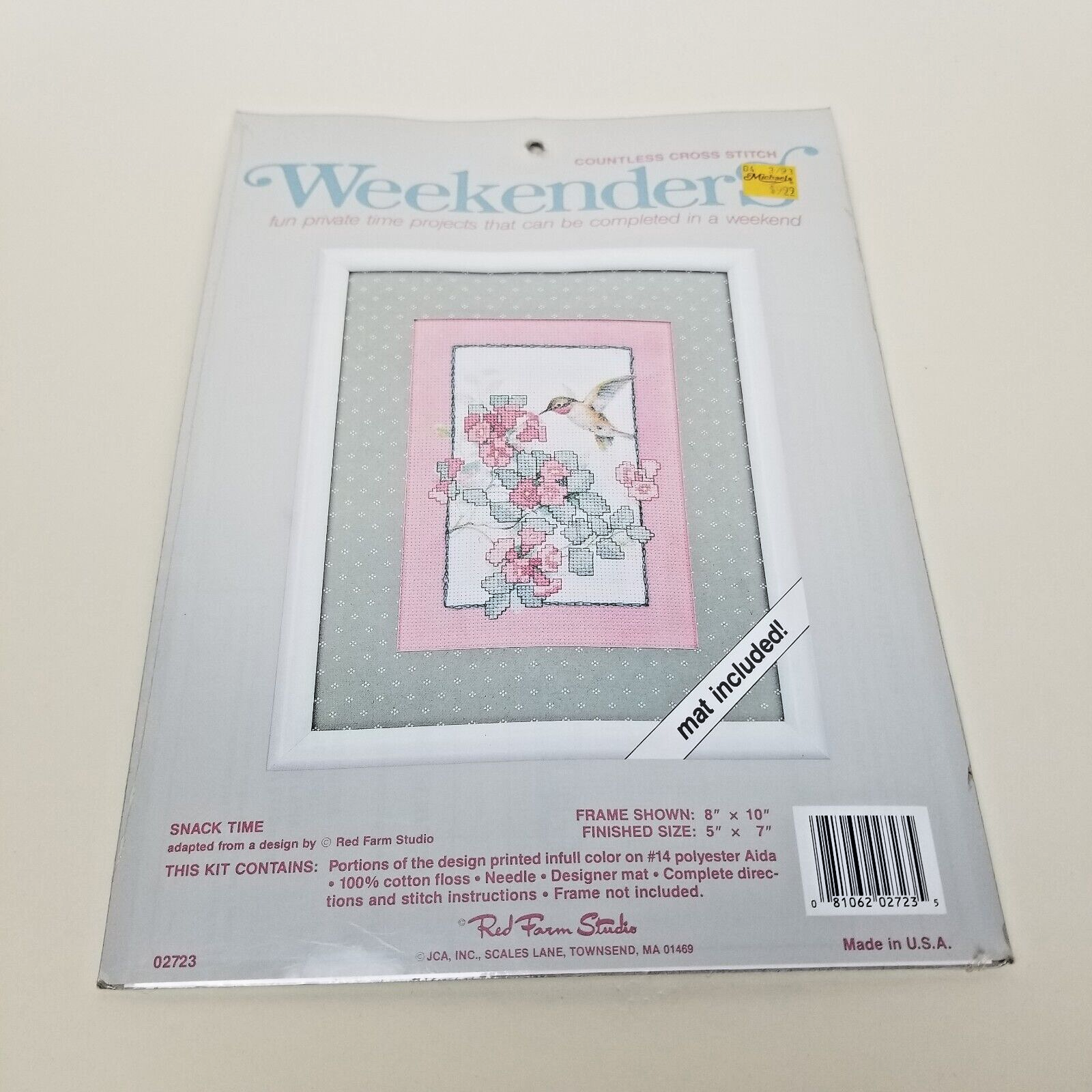 JCA Weekenders Cross Stitch Kit "Snack Time" Counteless  #02723 NEW - $14.84