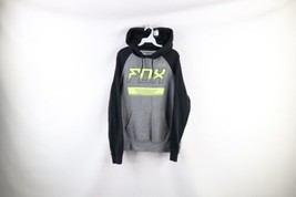 Fox Racing Mens Small Faded Spell Out Motocross Racing Hoodie Sweatshirt Gray - £35.57 GBP