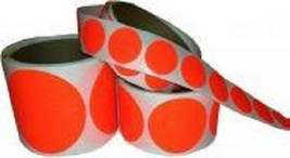 Dayglo Orange Self-Adhesive Pasters, 3 rolls of 1&quot; pasters.  (125 in eac... - $17.13
