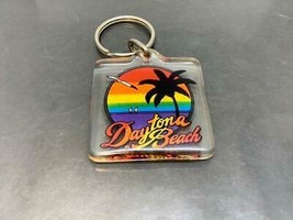 Vintage Keyring Daytona Beach Keychain Florida Usa Ancien Porte-Clés Rainbow Sky - £6.24 GBP