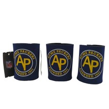 Lot of 3 Acme Packers Blue Gold NFL Can Holder Koozies Green Bay NWT Drinks - $19.79