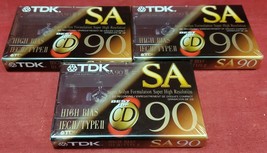 Tdk Sa 90 Blank Cassette Lot Of 3 High Bias Iec Ii / Type Ii New - $16.87