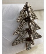 John Hardy Silver Tone Christmas Holiday Tree Sweater Scarf Clip or Brooch - £11.79 GBP