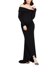 Motherhood Maternity Off-The-Shoulder Maxi Dress Black SIZE XS NWOT - £25.13 GBP