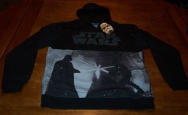 STAR WARS Luke Skywalker Darth Vader HOODIE HOODED Sweatshirt LARGE NEW ... - £39.44 GBP