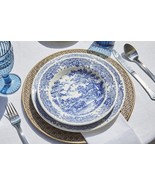 Tognana Old England 18-Piece Dinnerware Set for 6, Stoneware, White/Blue - $811.20 CAD