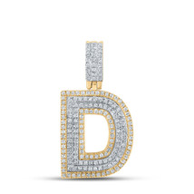 10kt Two-tone Gold Mens Round Diamond D Initial Letter Pendant 1/2 Cttw - £478.33 GBP