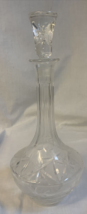 Vintage Cut Glass Decanter With Stopper 16” - £20.15 GBP