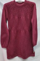 Girls Medium 7/8 Burgundy Crochet Sweater Dress Cat & Jack image 3