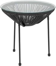 Flash Furniture Valencia Oval Comfort Series Take Ten Black Rattan Table With - £60.08 GBP