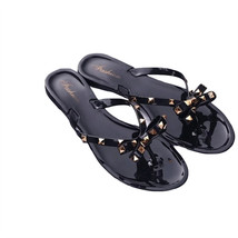 Designer Thong Sandals Beach Summer Shoes Woman Runway Flats Rivets Slides PVC J - £19.17 GBP