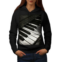 Wellcoda Vintage Old Piano Womens Hoodie, Retro Casual Hooded Sweatshirt - $36.36