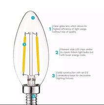 Luxrite 4W Vintage Candelabra LED Bulb Dimmable 3000K 400lm Blunt Tip B1... - £11.34 GBP