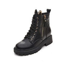 Genuine Leather Boots for Women Autumn Early Winter Shoes Thick Sole Cow Leather - £60.48 GBP