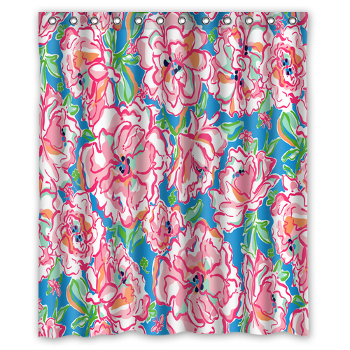 14 Pattern Lilly Pulitzer Custom Waterproof Polyester Shower Curtain 4 Size Item image 10