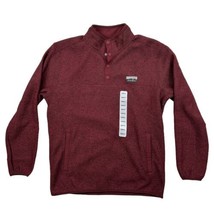 Eddie Bauer Men&#39;s Classic Fit Small Knit Fleece Sweater Tawny Port Burgundy - $19.79