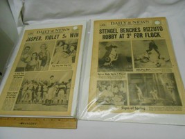 2 Vintage New York&#39;s Picture Newspaper Sports Articles 1956 Jasper, Rizz... - $29.67