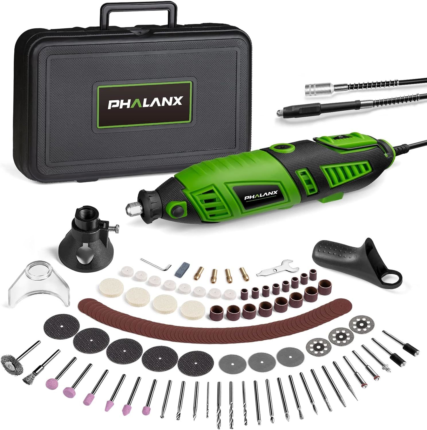 Rotary tool kit with flex shaft hotsell
