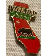 Idyllwild California Bear State Shape Enamel Pin Golden Red Green No Back - $11.96 CAD