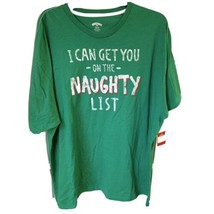 &quot;I Can Get You On The Naughty List&quot; Christmas T-SHIRT Men 2XL Green New W/TAG - £11.98 GBP