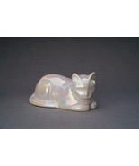 Cat Cremation Urn for Ashes - Pearly White | Ceramic | Handmade - $359.76 CAD+