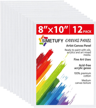 Canvas for Painting 12 Pack 8X10 Canvas Boards for Painting, Blank Canvas Panels - $14.21