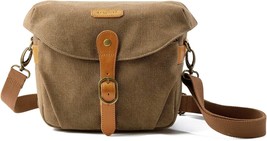 Bagsmart Camera Bag, Vintage Padded Camera Shoulder Bag With Rain Cover For - £38.45 GBP