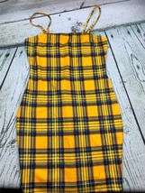 Plaid Zip Up Bodycon Mini Dress Size Small - £15.16 GBP