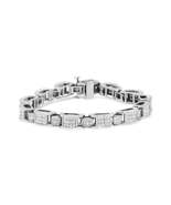 Radiant 14k White Gold Princess Cut Diamond Invisible Set Tennis Bracelet - £6,518.14 GBP